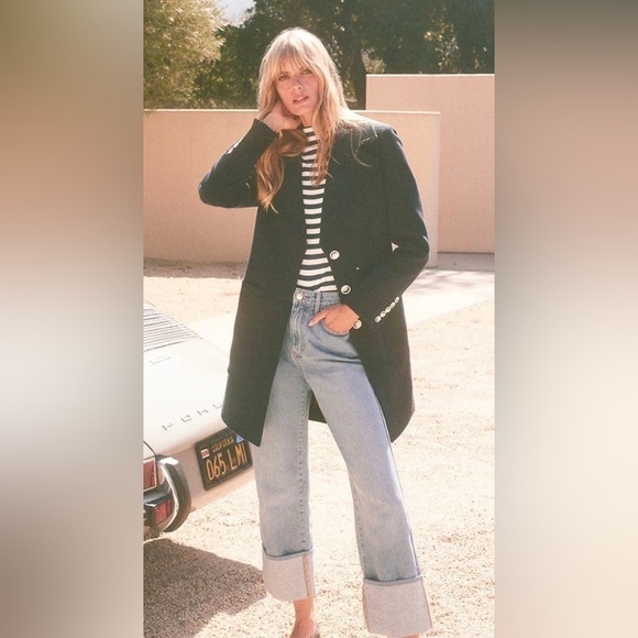 Veronica Beard Grover water repellent cotton dickey coat navy multi NWT - Picture 5 of 11